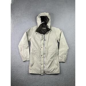 REI Rain Jacket Tan/Khaki Full Zip Removable Hood Soft Shell Women's Size XS